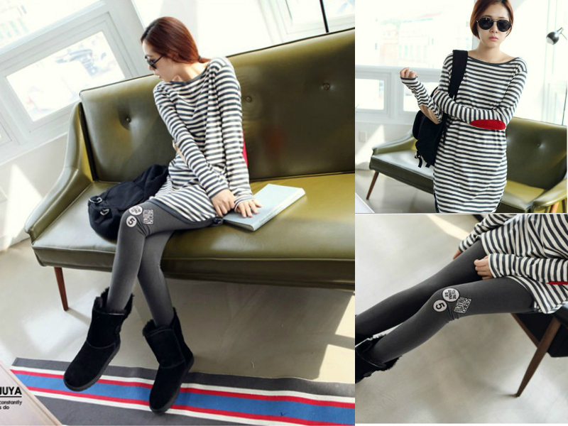 2013 Korea maternity set stripe maternity top plus legging spring trousers set