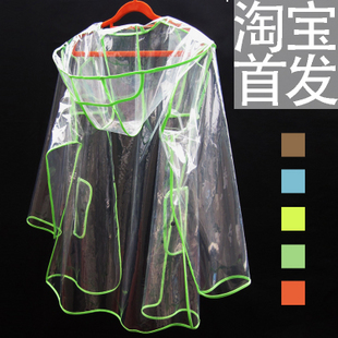 2013 korea new arrived hot sale Fashion transparent thicken rain   poncho raincoat   for woman free shipping