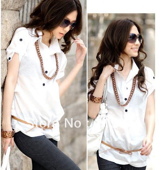 2013 Ladies Fashion elegant Blouse,Womens long sleeve Blouse,Lady OL White Shirt Womens clothing Lady career apparel#1032