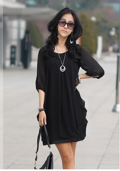 2013 Ladies Korean Dress sexy Sundress Chiffon Dress 2 Colors ( Drop Shipping Support )