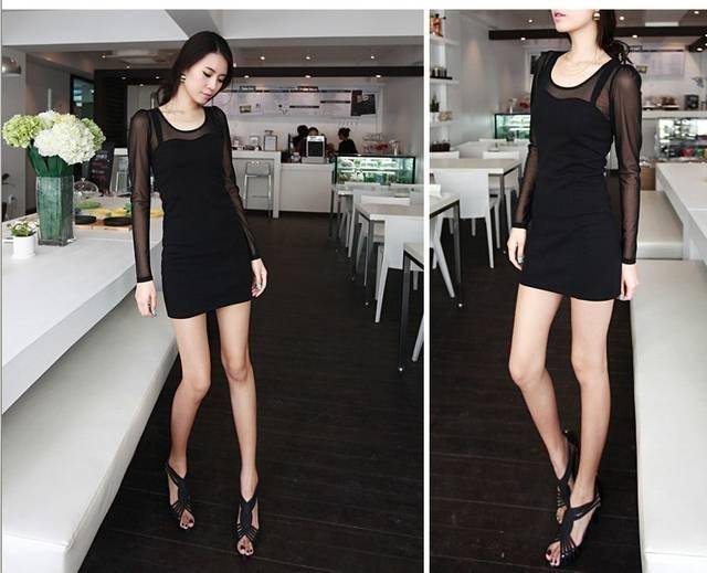 2013 Ladies' Sexy long Sleeve Women's party evening elegant Mini Lace Dress for women Free Shipping