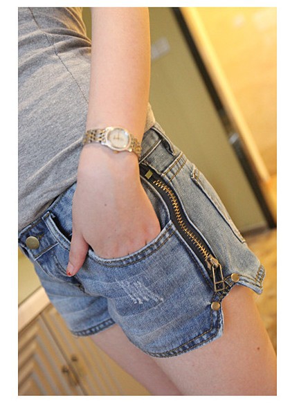 2013 Lady Denim Side Zipper Shorts, Low Rise Jeans Shorts,Womens' Short Pants Free Shipping