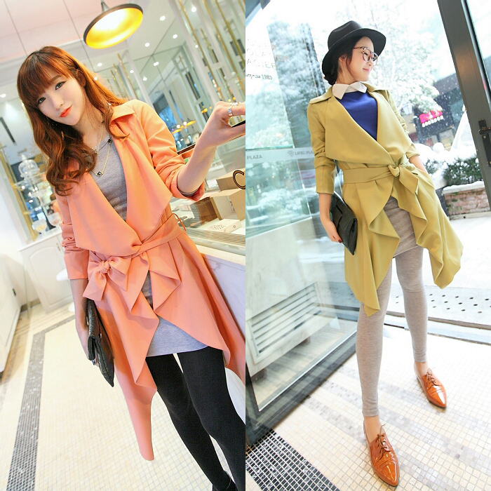 2013 large lapel long trench