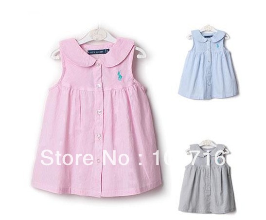 2013 lastest Famous Brand little Girl's sleeveless shirt hot sale good quality 3 colors