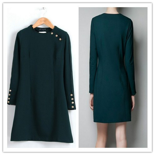 2013 Latest arrived quality casual women dresses wholesale.Hot sale fashion female long sleeves design dress free shipping H006