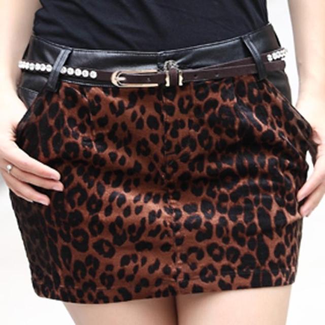 2013 leopard print short skirt casual wash water tailored skirt miniskirt sexy leather skirt female