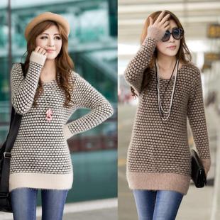 2013 long clothing down dot slim basic shirt sweater mohair sweater female (WC005)