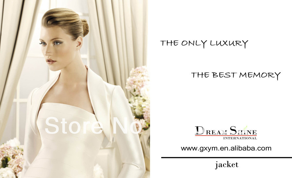 2013 long sleeves satin Bridal Jacket WJ005