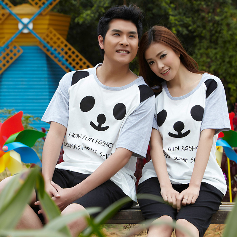 2013 lovers lounge sleepwear 100% cotton short-sleeve casual set Free delivery