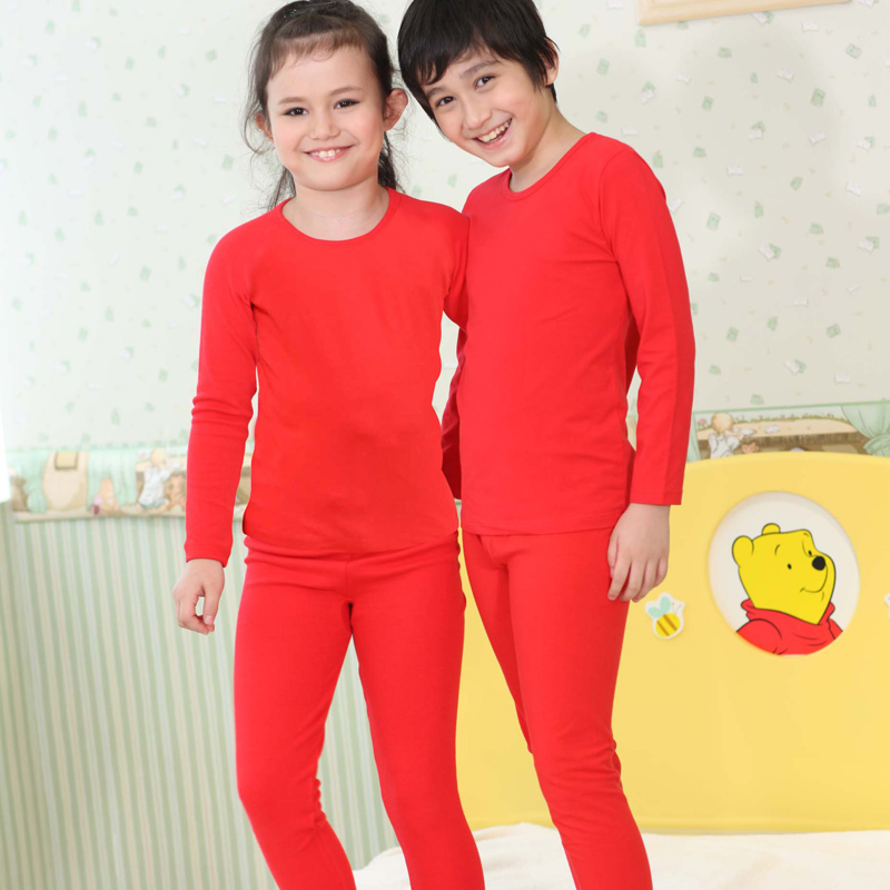 2013 male child female child thin cotton sistance underwear thermal set children's clothing 2019