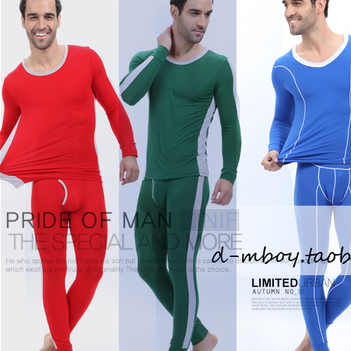 2013  male long johns long johns thermal set legging fashion low-waist modal 100% cotton thin