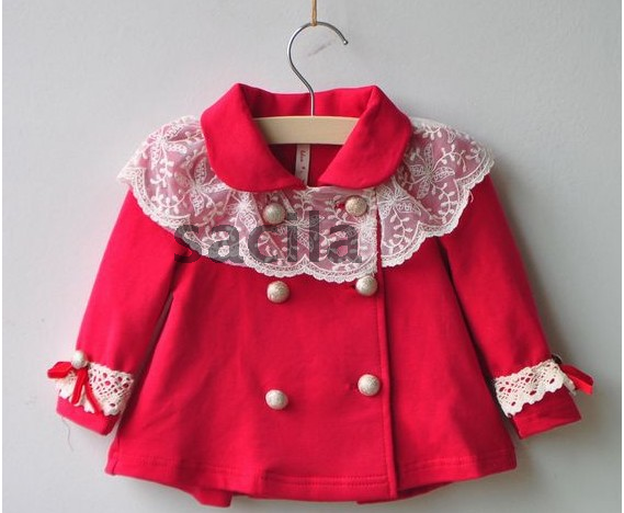 2013 march Children's clothing spring and autumn female child 100% thickening cotton long-sleeve coat doll style clothing