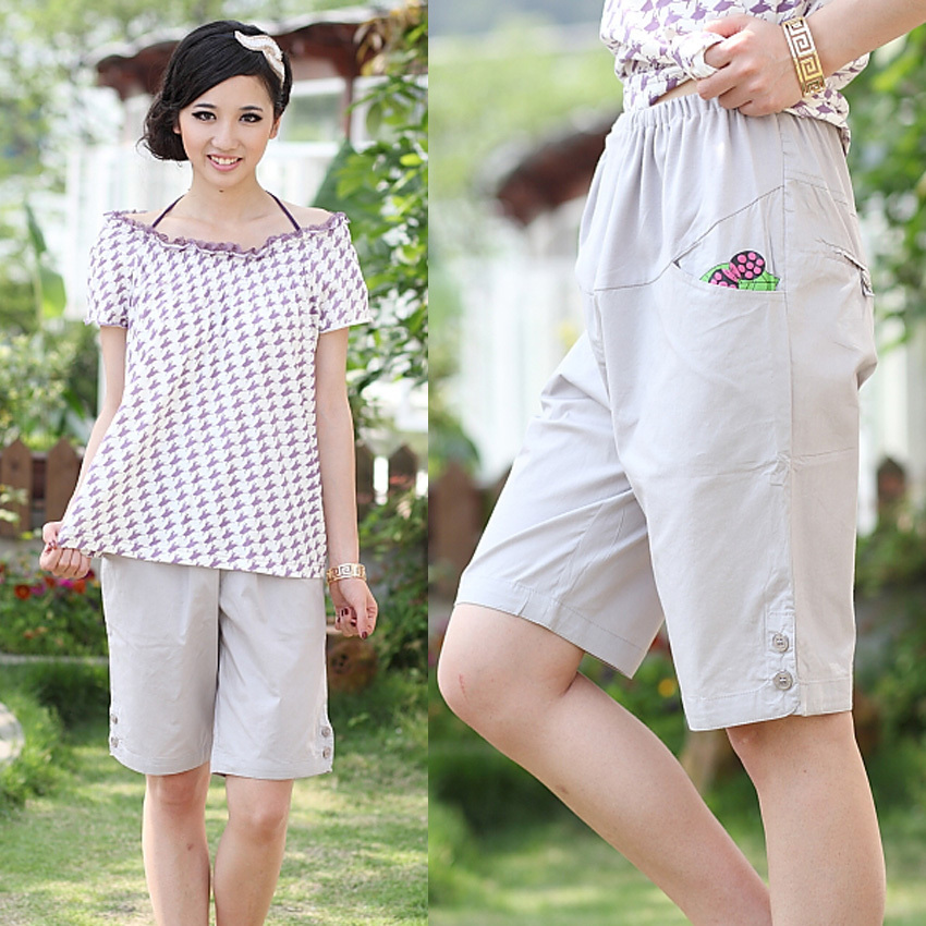 2013 Maternity belly pants cotton clothes summer maternity capris trousers for pregnant women yk362812