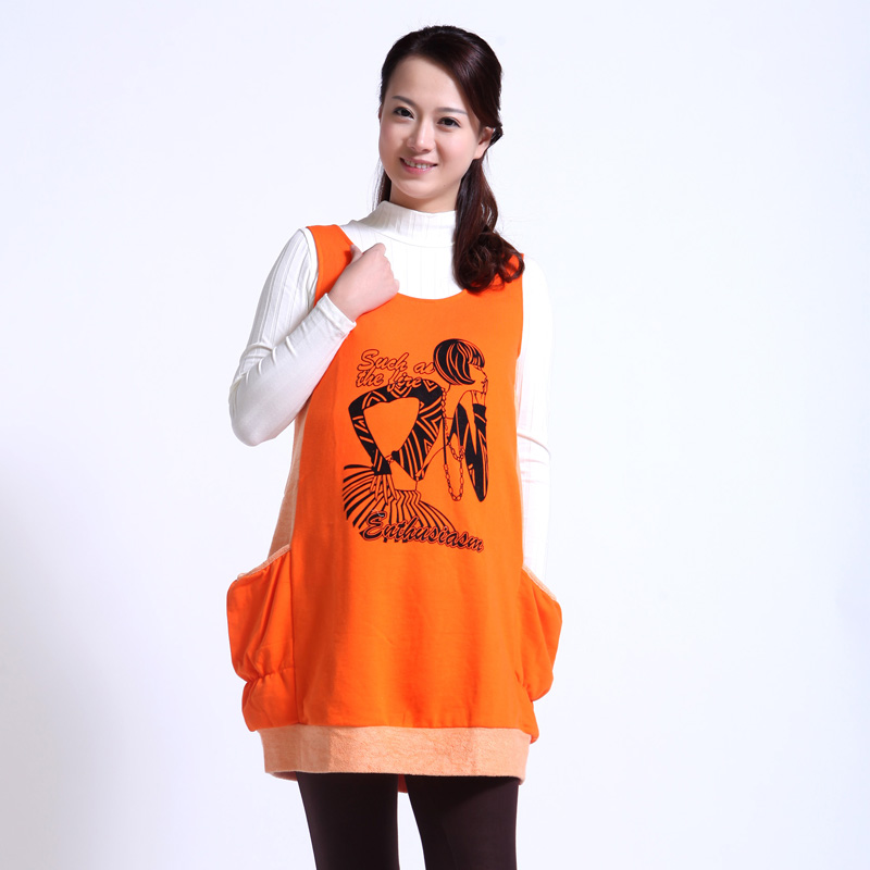 2013 maternity clothing maternity dress double pocket loop pile tank dress comfortable soft 1932001