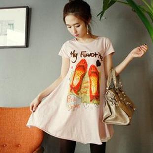 2013 maternity clothing summer loose maternity short-sleeve T-shirt fashion long maternity top skirt