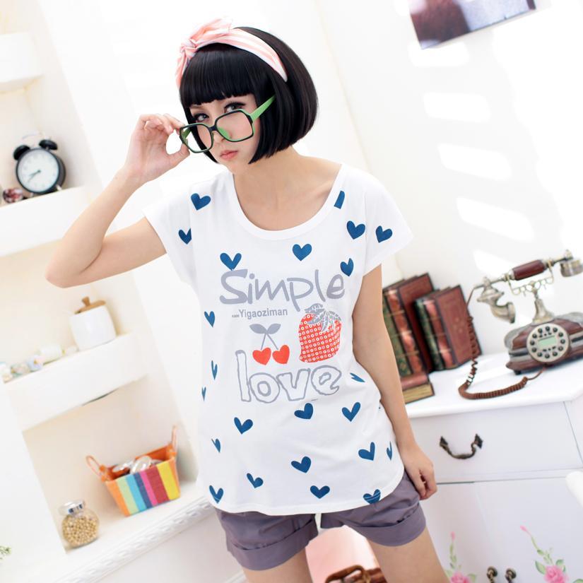 2013 maternity clothing summer maternity short-sleeve t-shirt loose cotton maternity top casual strawberry Maternity tops