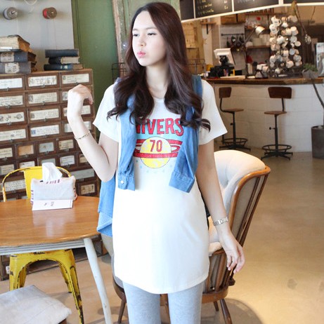 2013 maternity clothing summer short-sleeve letter long design maternity t-shirt top