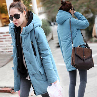 2013 maternity outerwear maternity cotton-padded jacket medium-long thickening maternity wadded jacket autumn and winter