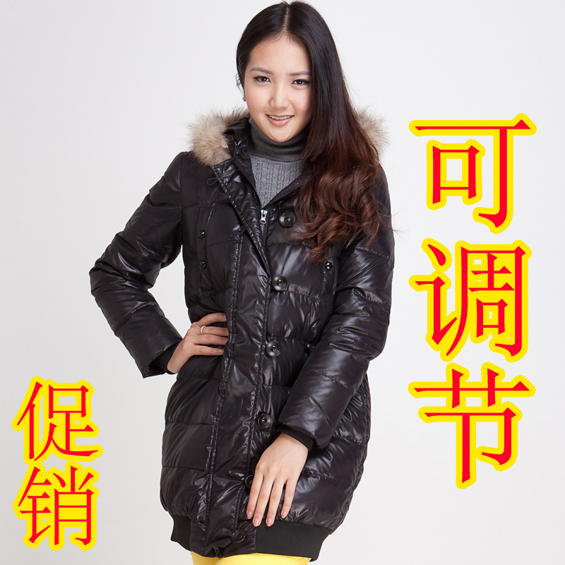 2013 Maternity winter star style down coat outerwear adjustable down coat medium-long maternity clothing winter