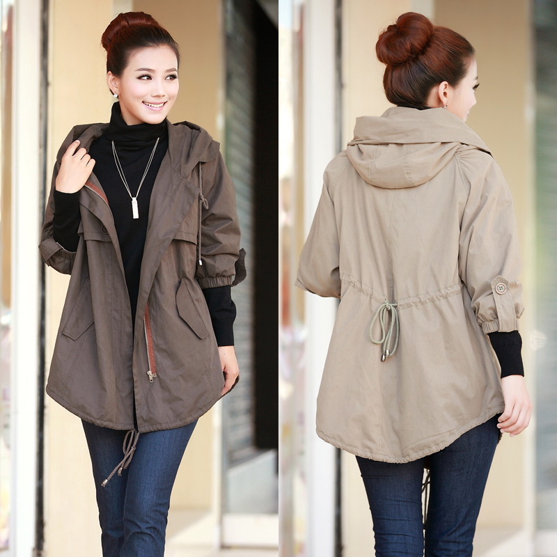 2013 mother clothing autumn plus size trench women's cotton long-sleeve casual loose long johns Free Shipping