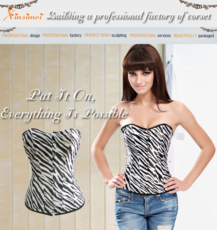 2013 New 1 Pc Freeshipping Wholesale&Retail Hot Sexy Leopard Corset 130627908 Size S M L XL