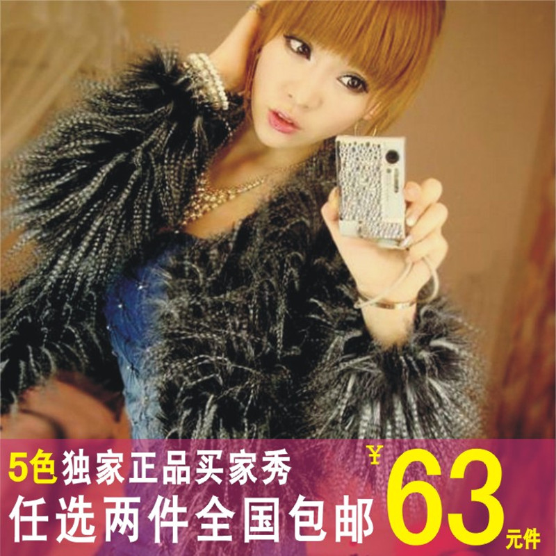 2013 new 2013 autumn and winter fox fur overcoat plush outerwear women's short design fur w8065