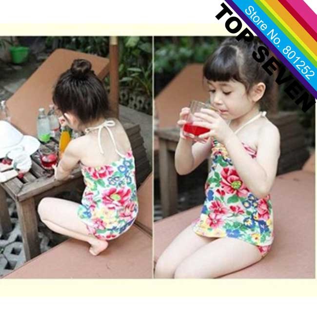 2013 New~5pcs/lot Toddler Girls' Floral Two-Piece Swimwear w HAT Swimsuit Swimming Suit Bathing Suit Costume #S2-034, CF