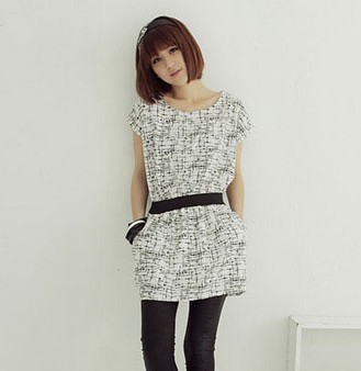 2013 New Add Fertilizer Increase Cotton Short Sleeve Dress   W576