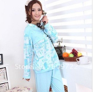 2013 New Arriva Fashion Pajamas Robe Underwear Ladies Sleepwear with Flower  Women Pajamas Leisure Wear KN1004-2