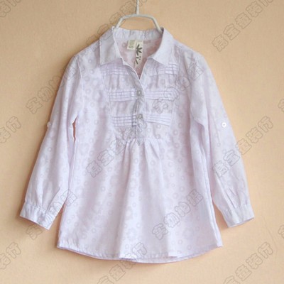 2013 New arrival 6pcs/lot fashion spring summer cotton baby girl shirt cute floral girl blouse pretty soft ruched ball shirt