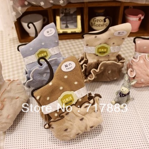 2013 NEW ARRIVAL A265 ruffle polka dot women's 100% cotton sock,HOT SALE quality socks,FREE SHIPPNG 6pairs/lot