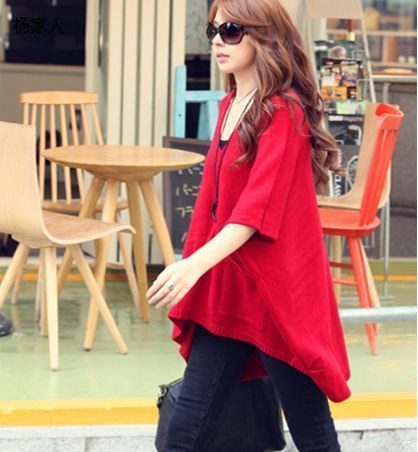2013 new arrival autumn and winter loose plus size irregular sweater maternity sweater outerwear
