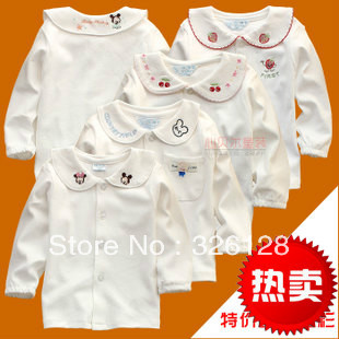 2013 New Arrival Baby shirt long-sleeve shirt 100% cotton white basic shirt, all match.