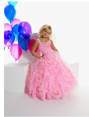 2013 new arrival Ball Gown Spaghetti strap Sweetheart waist dazzling Rhinestone Layered pageant cheap girls party dresses SE91