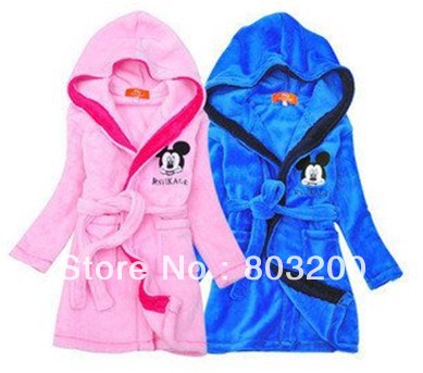 2013 New arrival coral fleece kids robes baby sleepwear pajamas robes bathrobe 5 colors free shipping