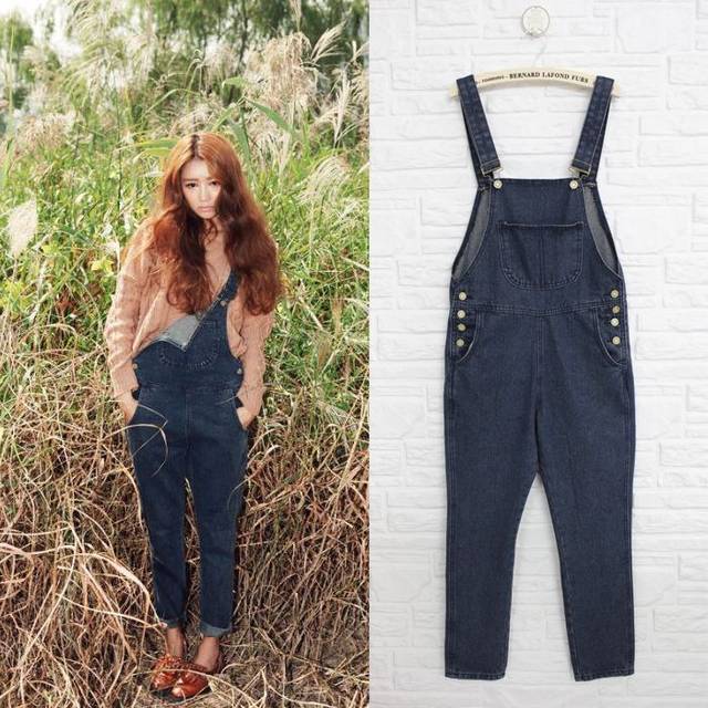 2013 new arrival fashion  lovely DARK blue cowboy loose Jumpsuit 8022