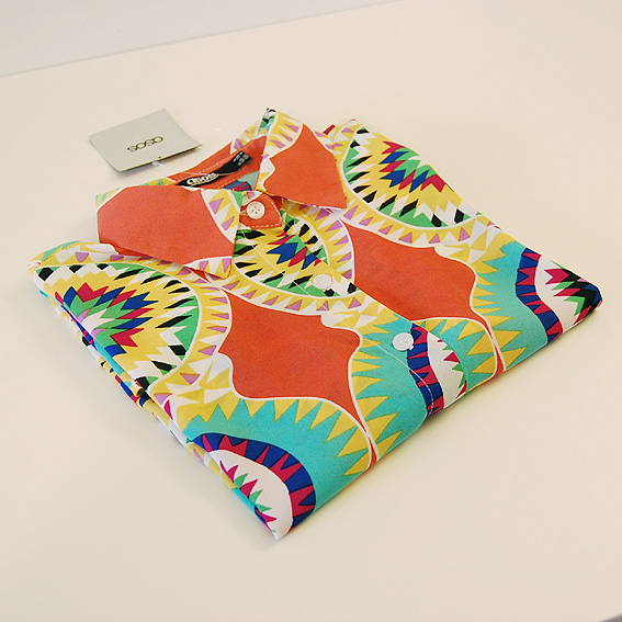 2013 new arrival fashion patchwork print long-sleeve chiffon shirt female