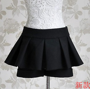 2013 new arrival fashion with skirt black all match slim waist shorts