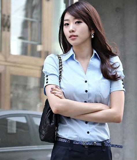 2013 new arrival Fashion Women Cotton Shirts Formal style  Blouse Short Sleeve for woman Free Shipping