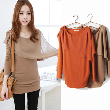 2013 New Arrival Fashion Women's Lady Long Sleeve Shirt Blouse Tops T-shirt #L034538