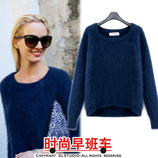 2013 new arrival high quality macrotrichia marten velvet sweater women's thickening pullover thermal sweater kn751