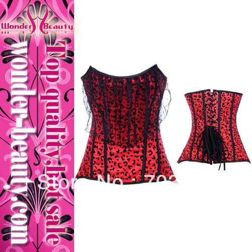 2013 New Arrival Hot Sale Sexy Strapless Red Color Black Point Corsets