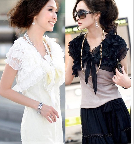 2013 new arrival hot-selling sun sweet chiffon solid color lacing shrug cape Lady's cardigan small cargidan
