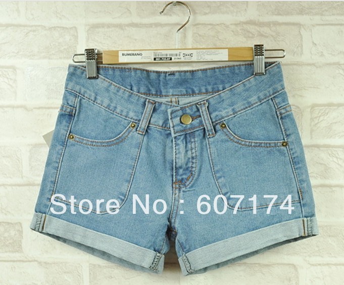 2013 New Arrival Ladies' vintage roll up hem denim jeans shorts women casual shorts&pants Size:26-31 #2397