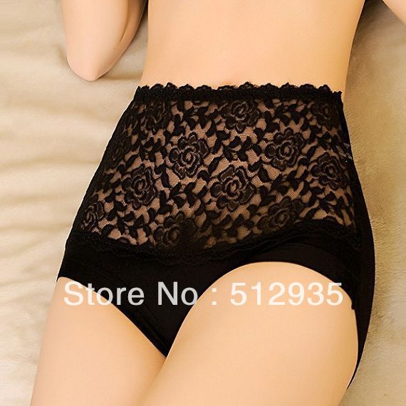 2013 New Arrival Large Size High Waist Women Panties ,Sexy Body Shaping Lace Ladies Briefs ,Free Shipping