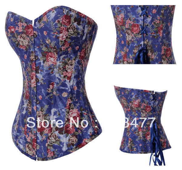 2013 New Arrival Rose Flower Brocade Strapless Corset