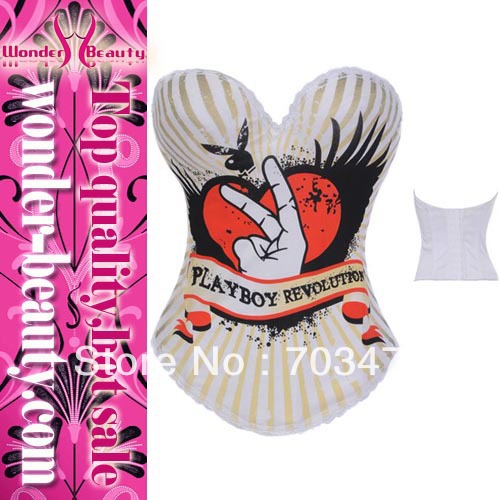 2013 New Arrival Sexy Strapless Corset Red Heart and Finger Printed Corset