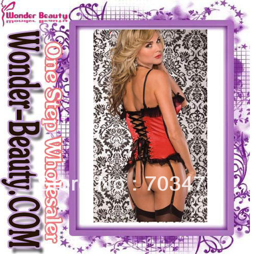 2013 new arrival sexy strapless corsets with G-string and stocking