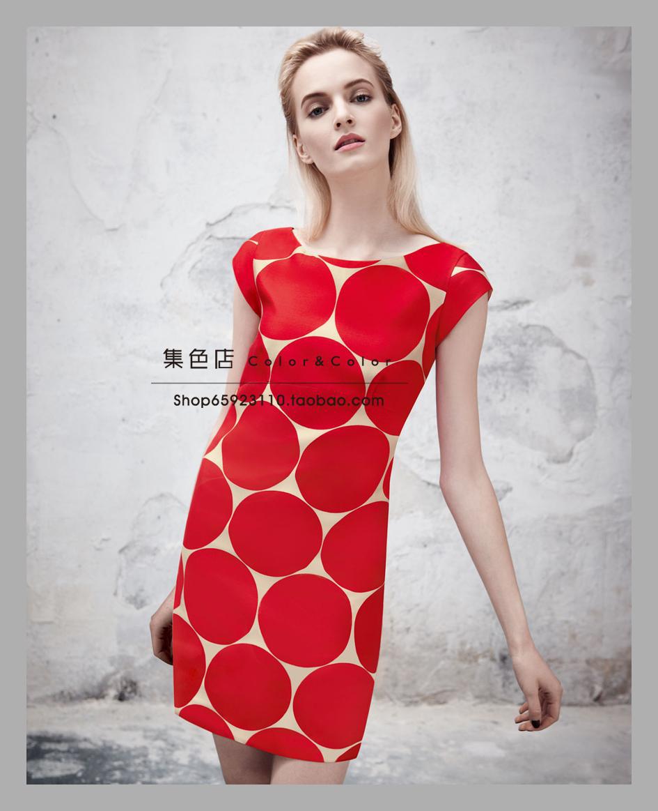 2013 New Arrival Spring&Summer Brief Red Dot Slim One Piece Dress