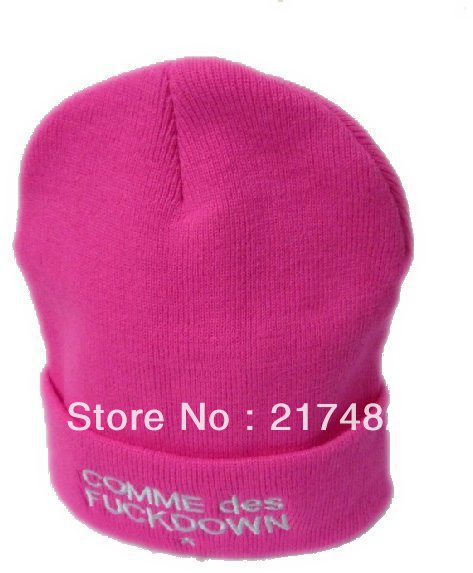 2013 New arrival SSUR COMME DES FUCKDOWN beanie Hats COMME DES FUCKDOWN pink woolen caps winter knitted caps beanies hats